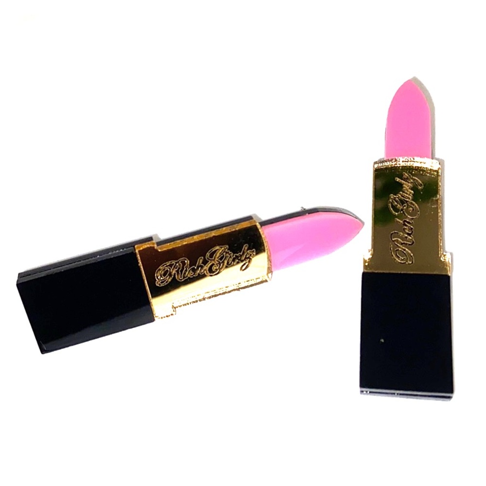 PINK LIPSTICK ACRYLIC EARRINGS
